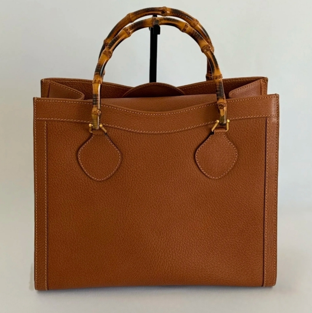 Gucci Princess Lady Diana Bamboo Leather Tan Brown Bag With Certificate - Picture 2 of 16